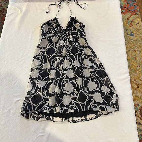 Original Milly New‎ York  Black White Floral Halter Minj Sheath dress size 4 EUC - Picture 3 of 5